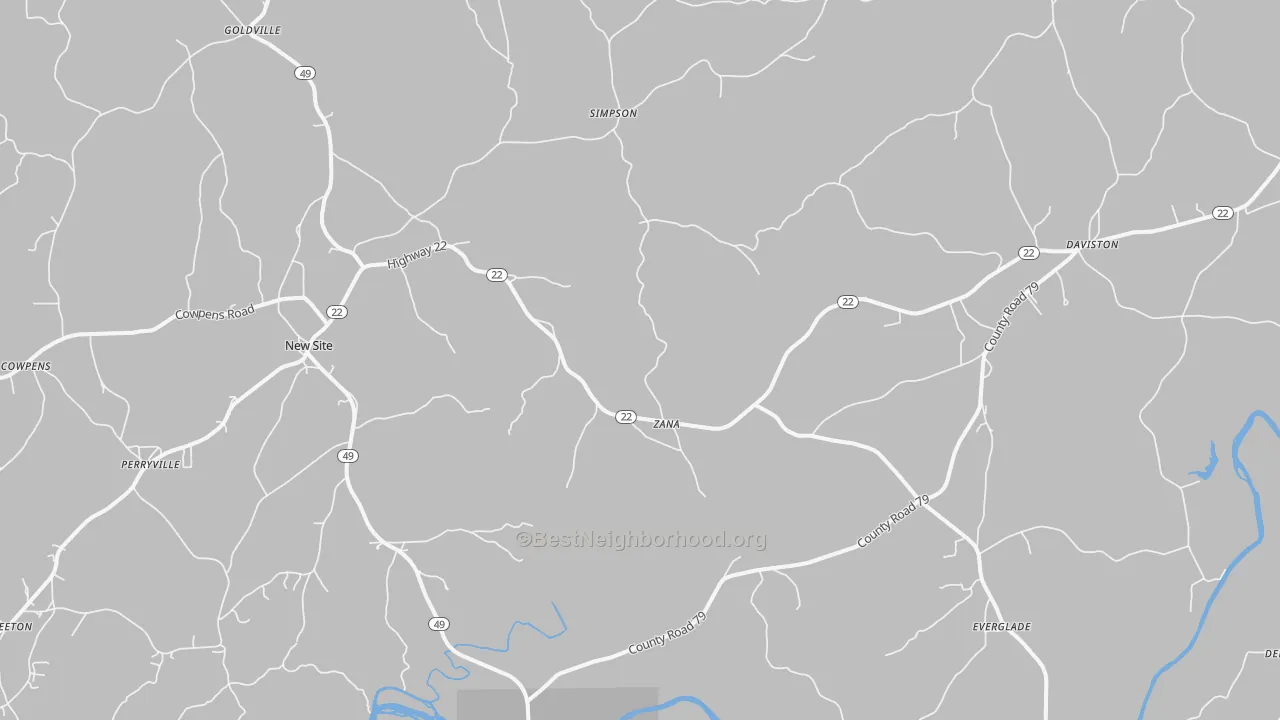 Transit Grade map of Daviston, AL