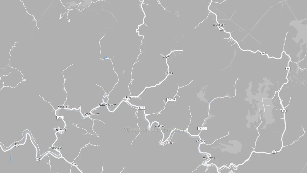 Transit Grade map of Davy, WV