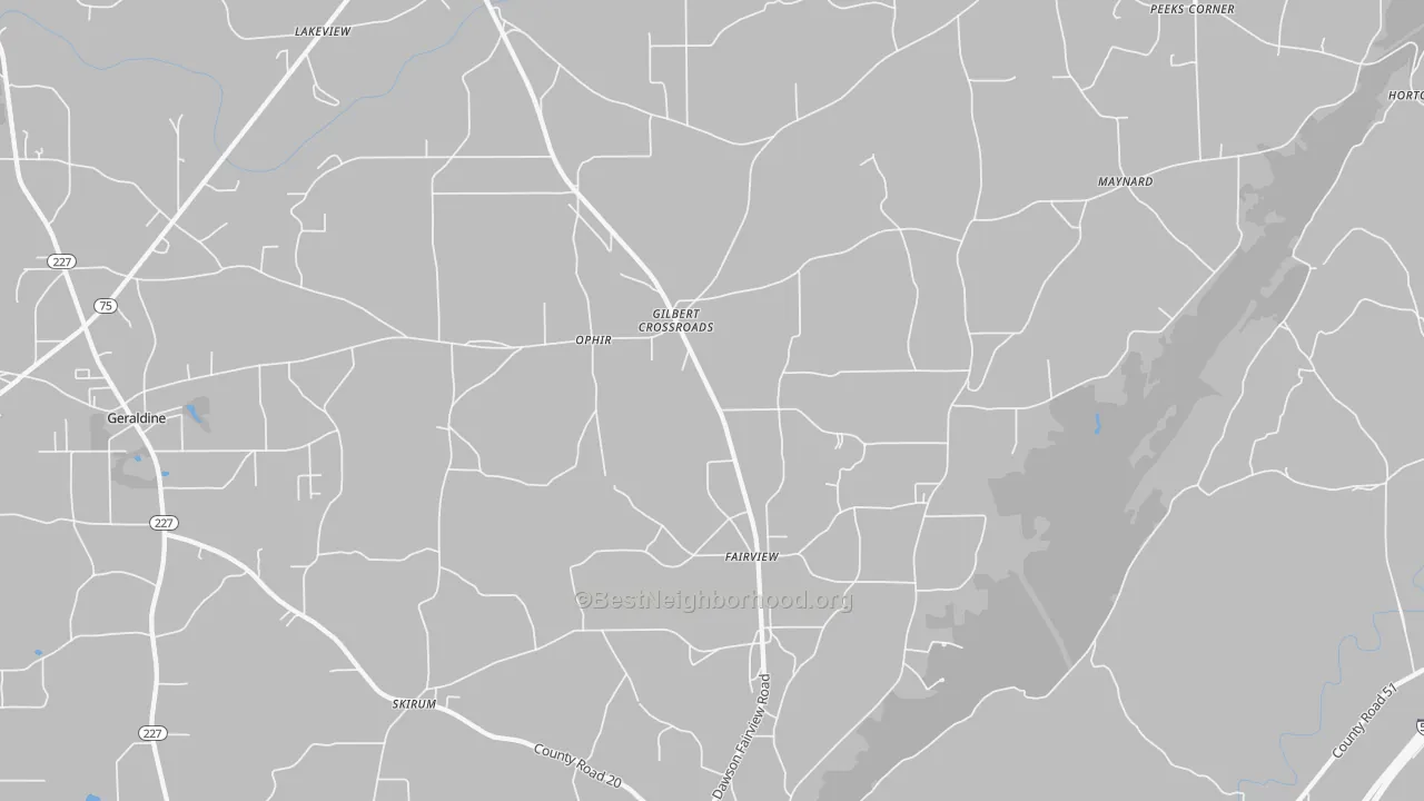 Transit Grade map of Dawson, AL