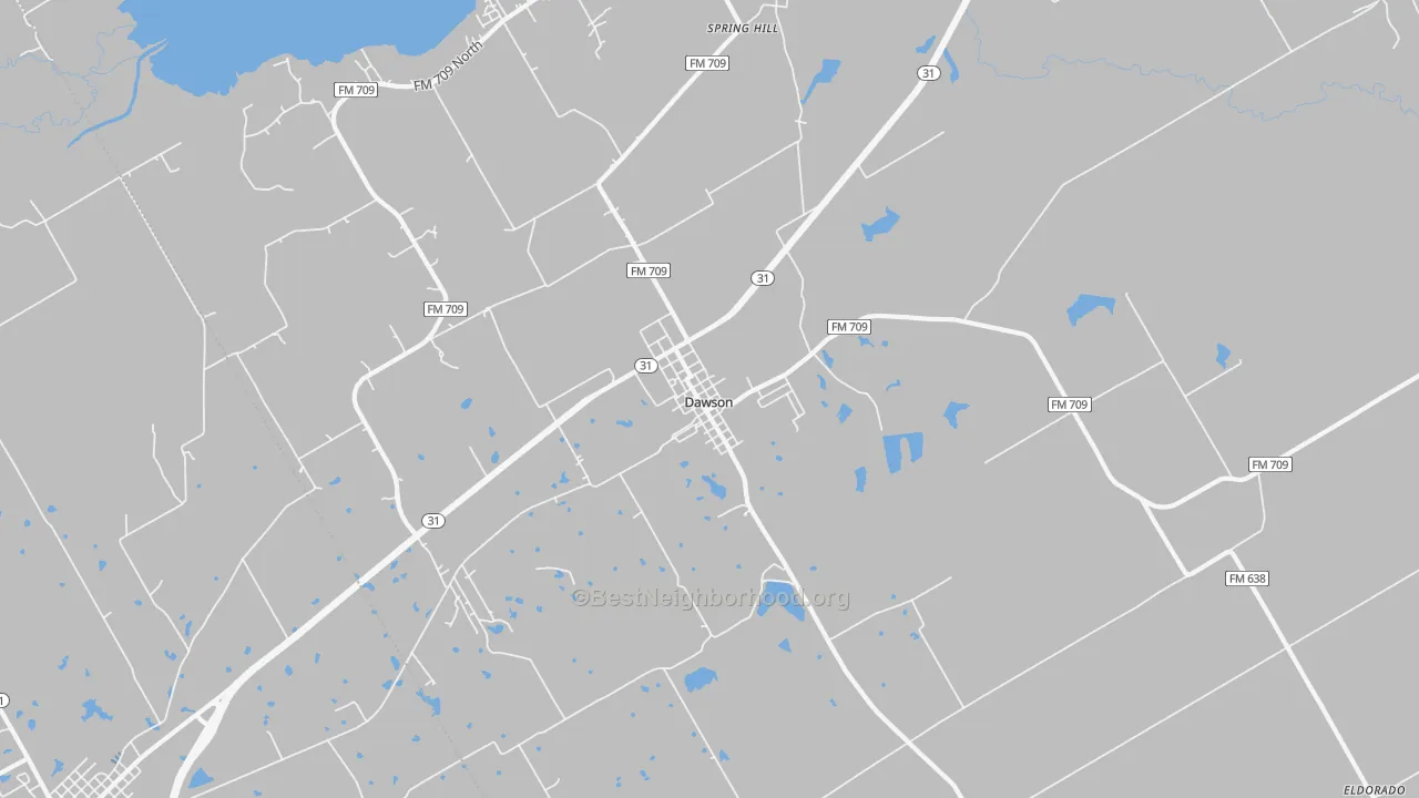 Transit Grade map of Dawson, TX