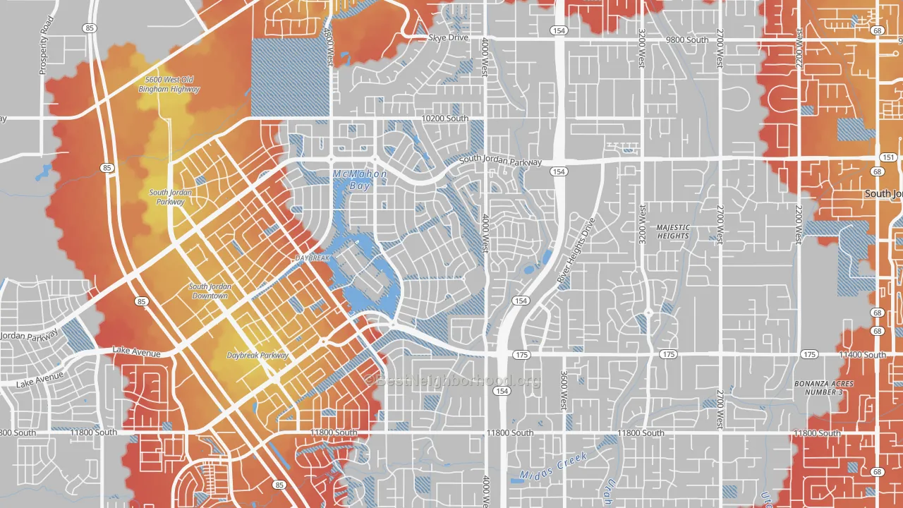 Transit Grade map of Daybreak, South Jordan, UT