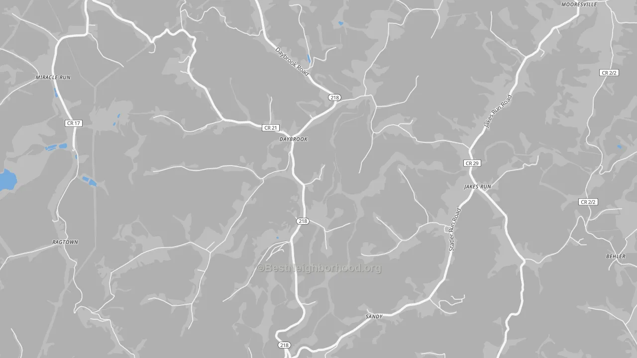 Transit Grade map of Daybrook, WV