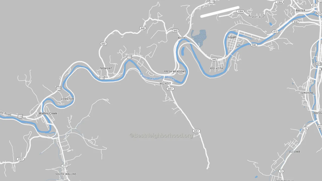 Transit Grade map of Dayhoit, KY