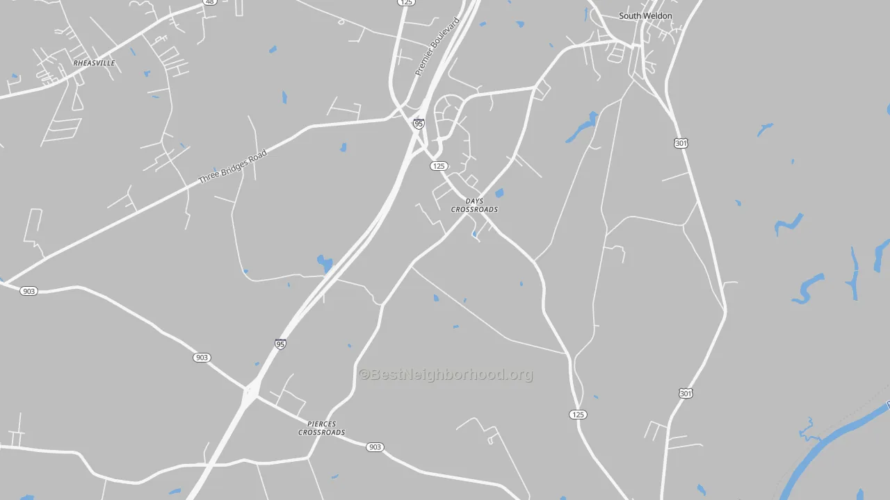 Transit Grade map of Days Crossroads, NC