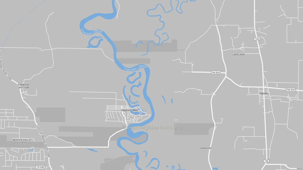 Transit Grade map of Dayton Lakes, TX
