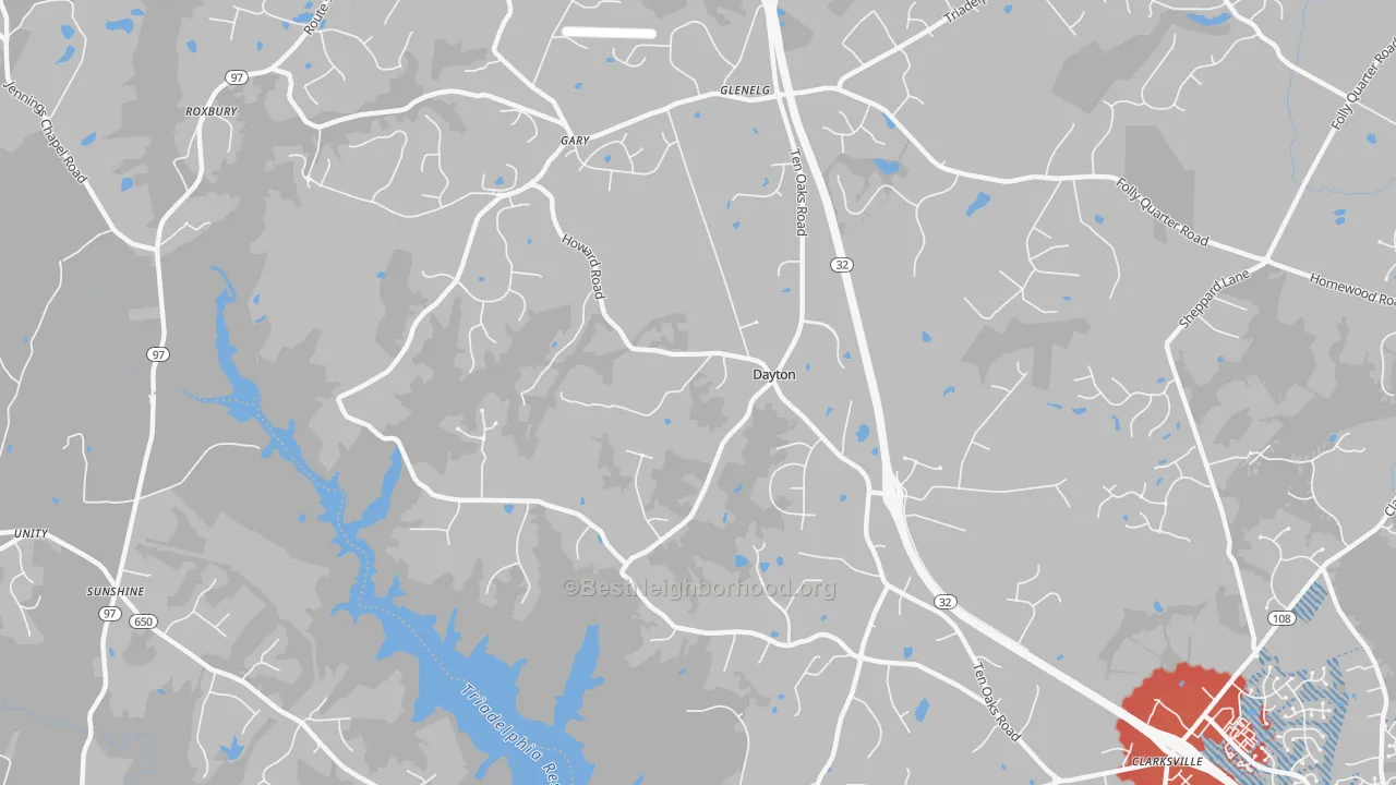 Transit Grade map of Dayton, MD