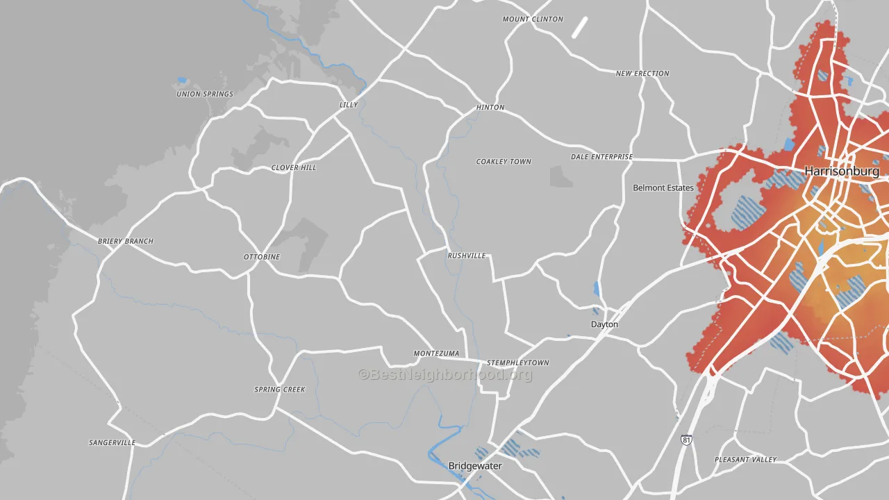 Transit Grade map of Dayton, VA