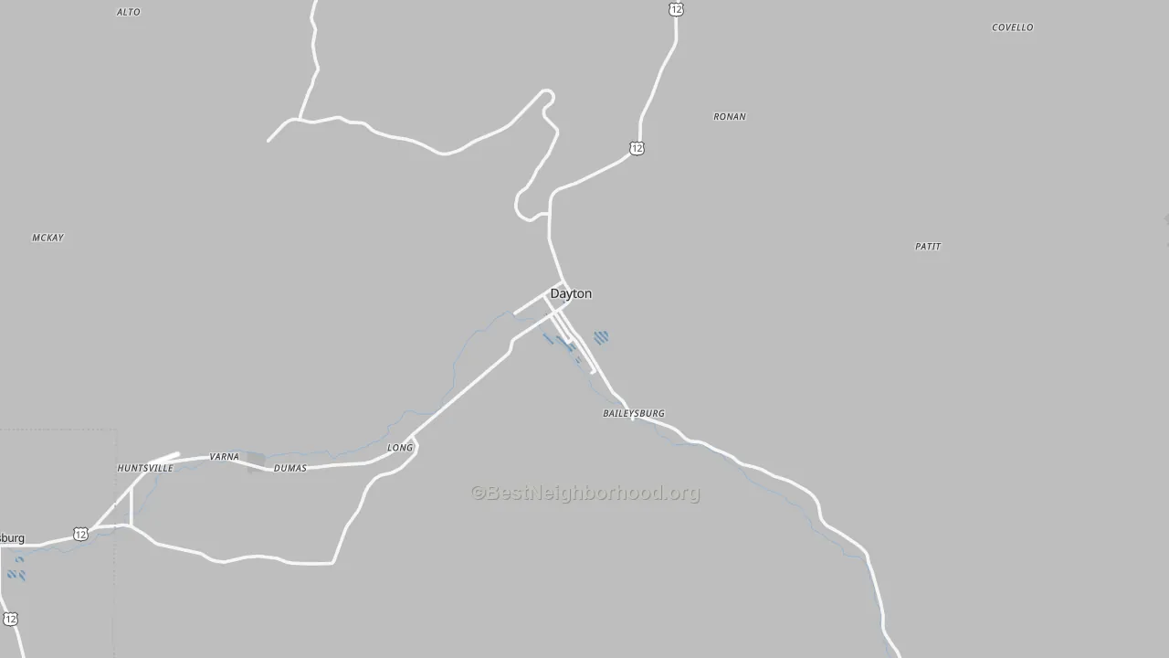 Transit Grade map of Dayton, WA