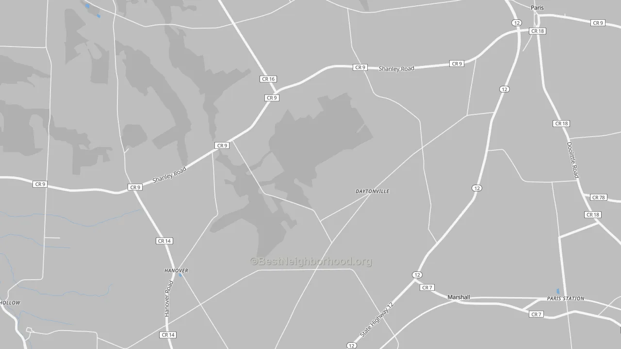 Transit Grade map of Daytonville, NY