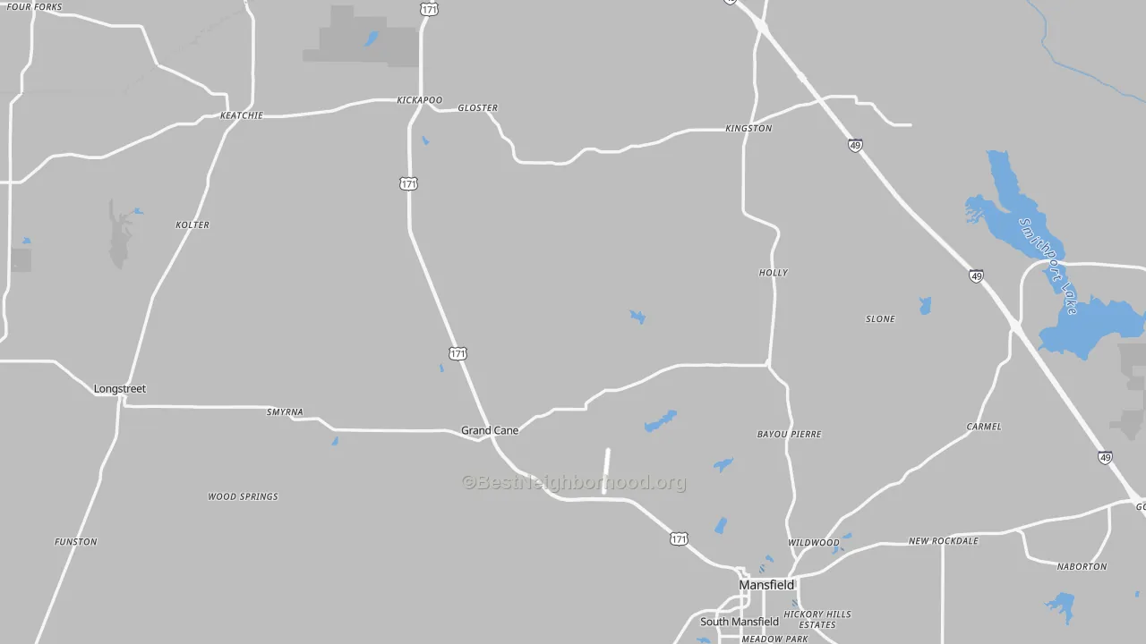Transit Grade map of De Soto Parish, LA