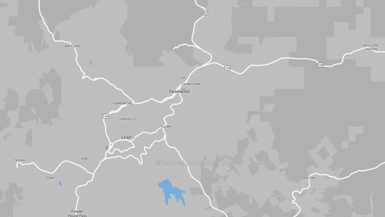 Transit Grade map of Deadwood, SD