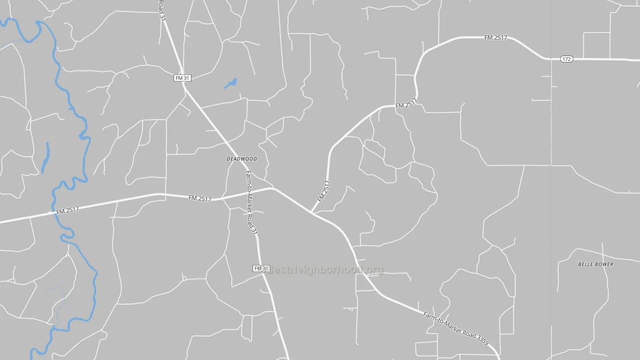 Transit Grade map of Deadwood, TX