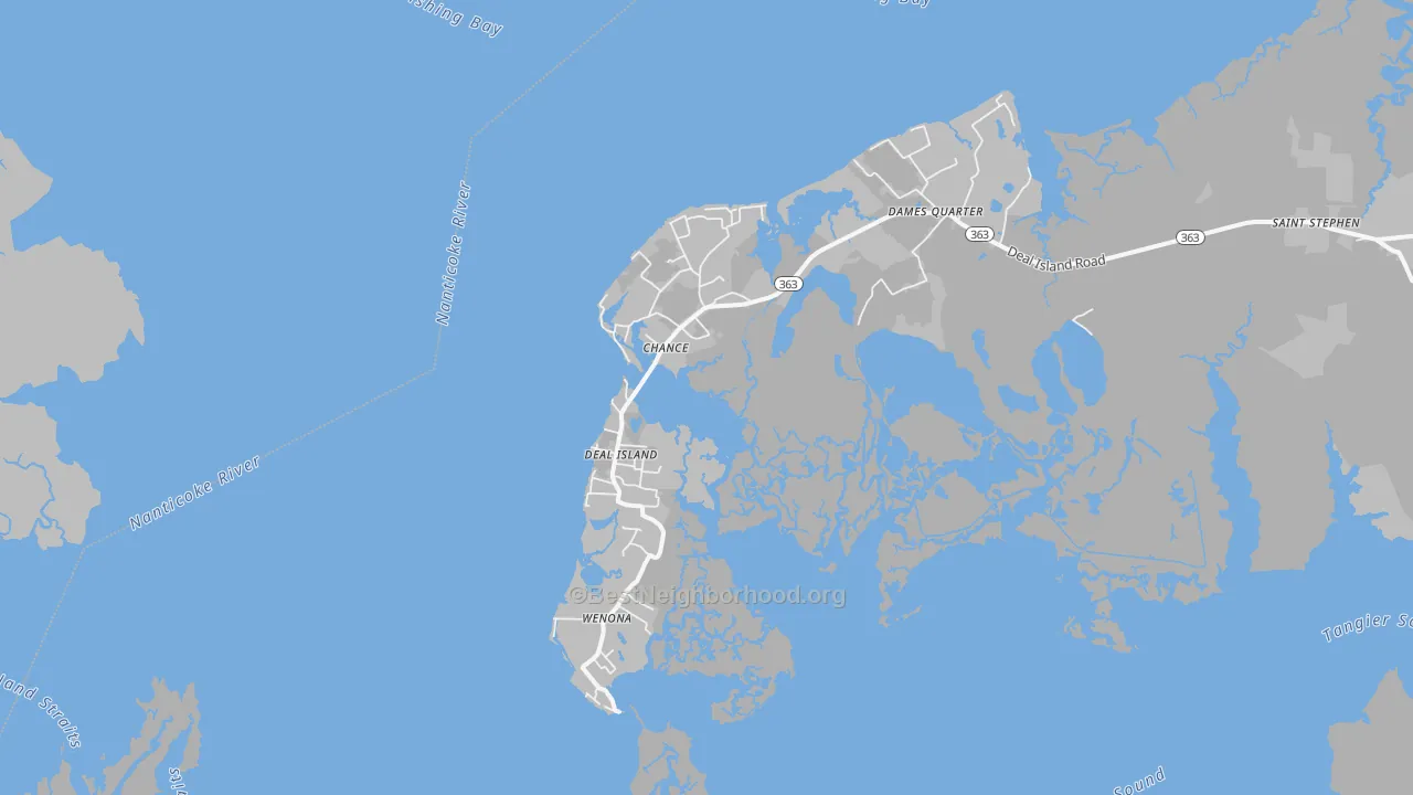 Transit Grade map of Deal Island, MD