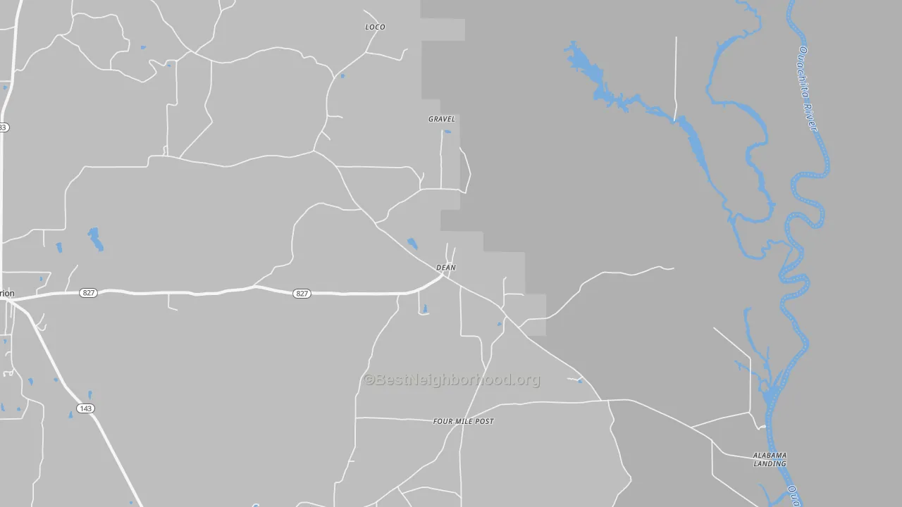 Transit Grade map of Dean, LA