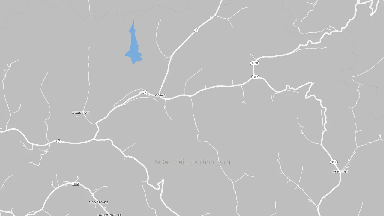Transit Grade map of Deane, KY