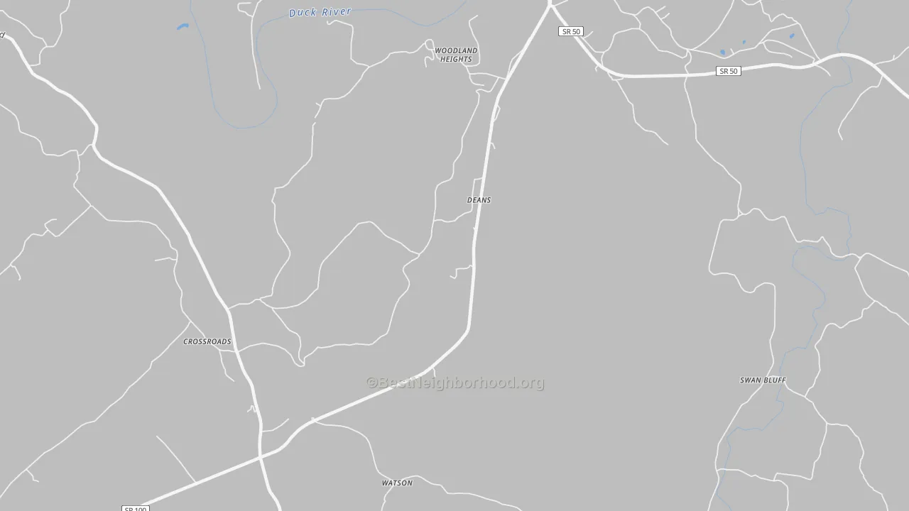 Transit Grade map of Deans, TN