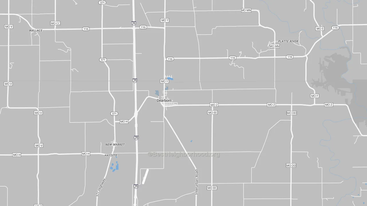 Transit Grade map of Dearborn, MO