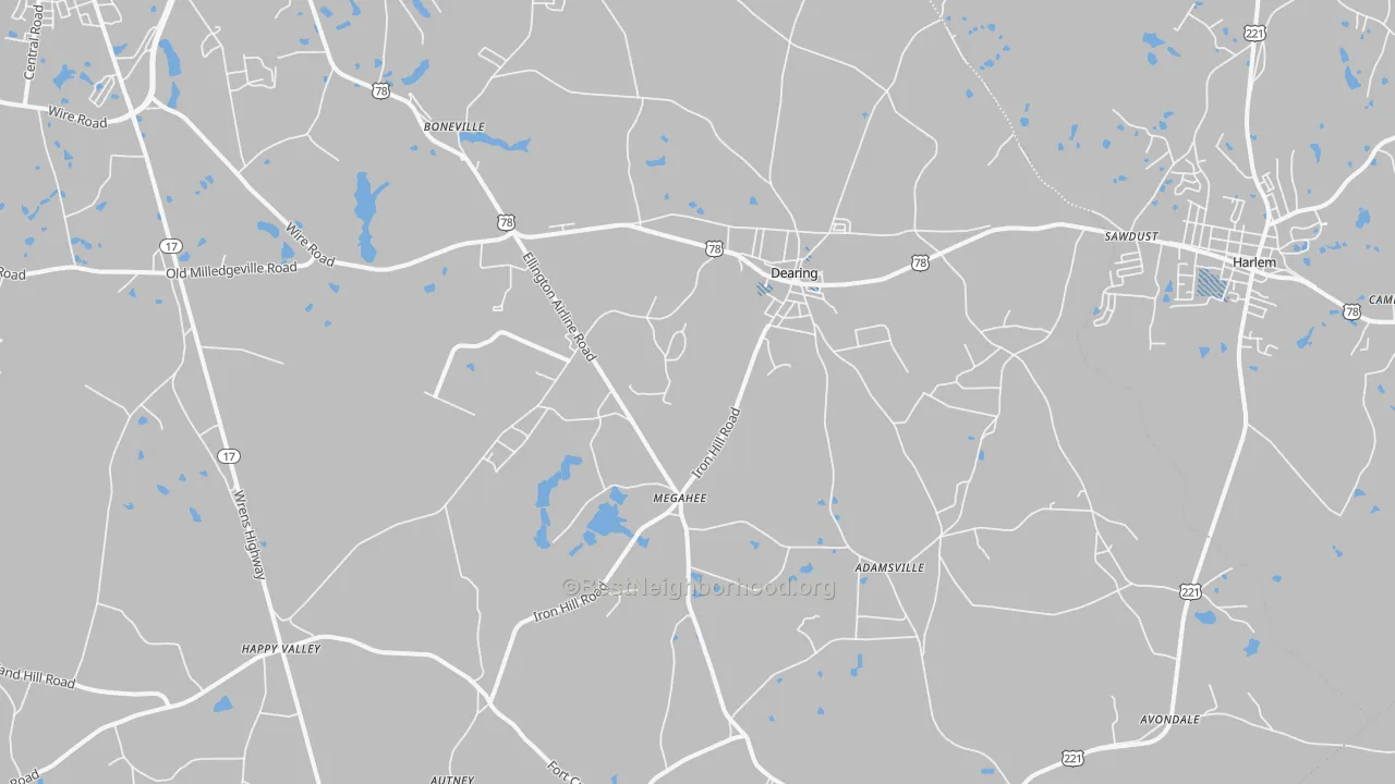 Transit Grade map of Dearing, GA