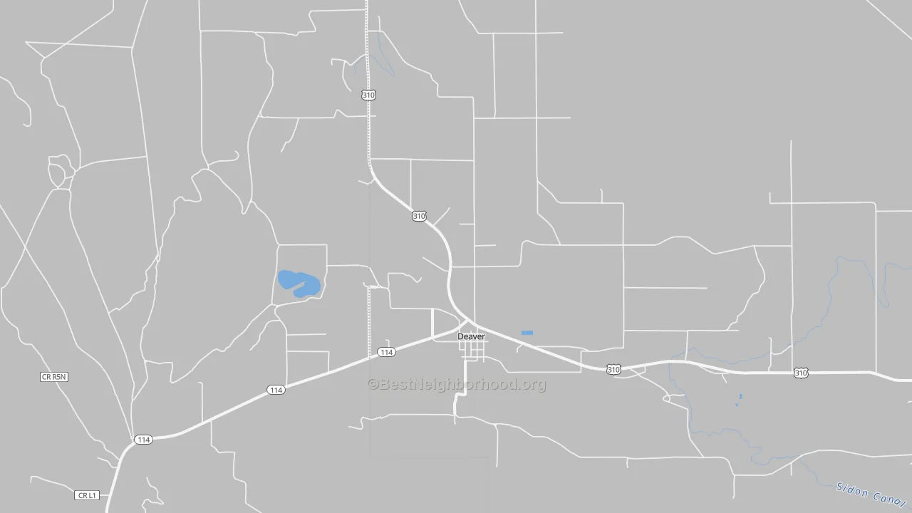 Transit Grade map of Deaver, WY