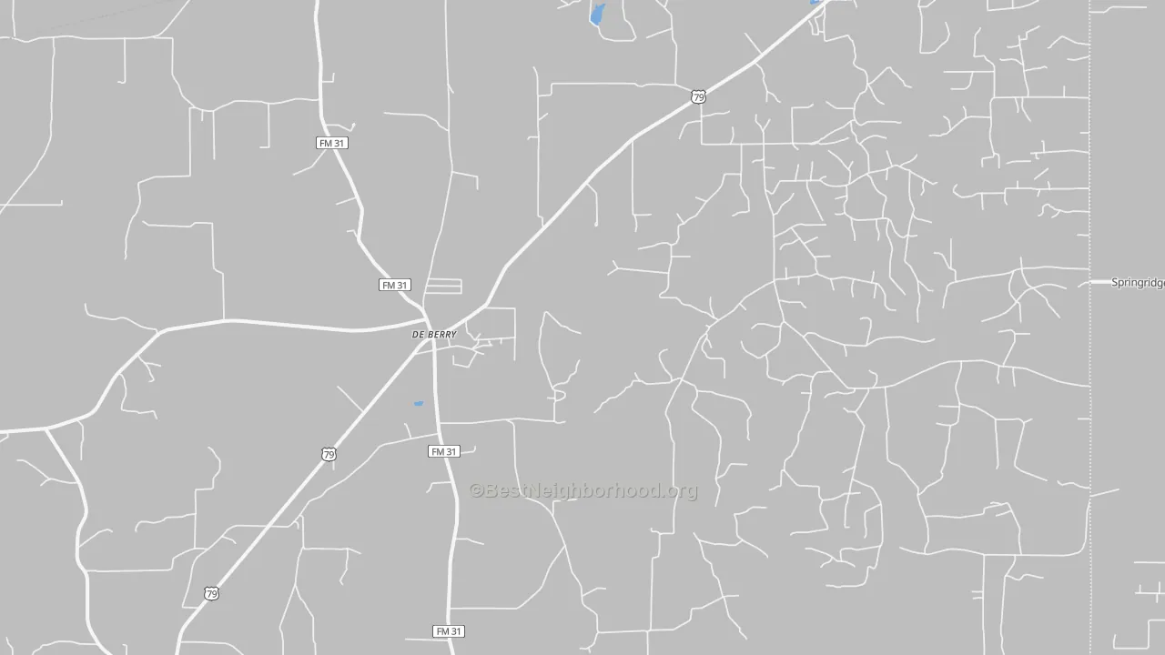 Transit Grade map of DeBerry, TX