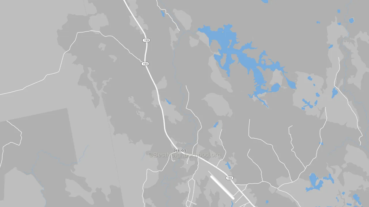 Transit Grade map of DeBlois, ME