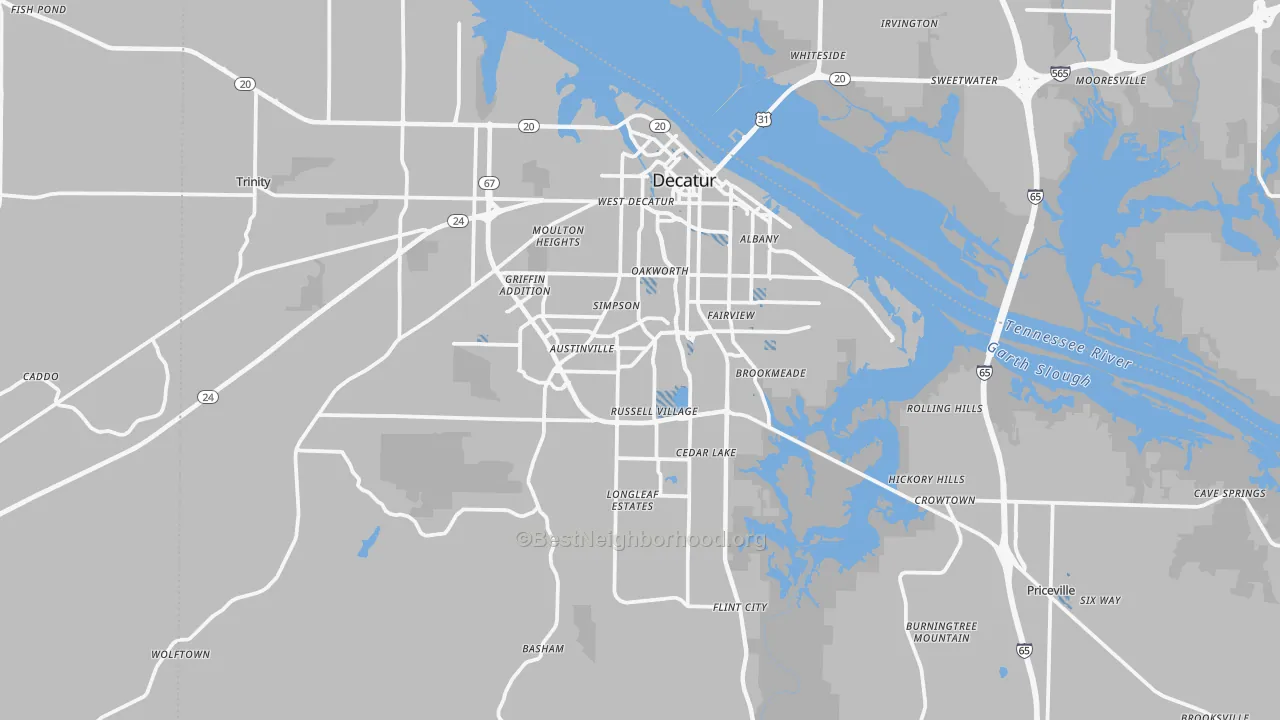 Transit Grade map of Decatur, AL