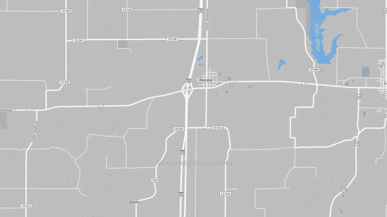Transit Grade map of Decatur City, IA