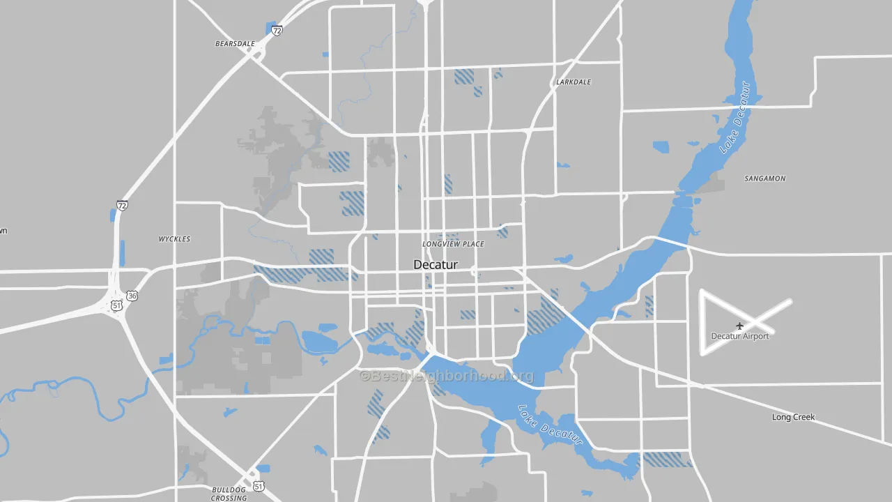 Transit Grade map of Decatur, IL