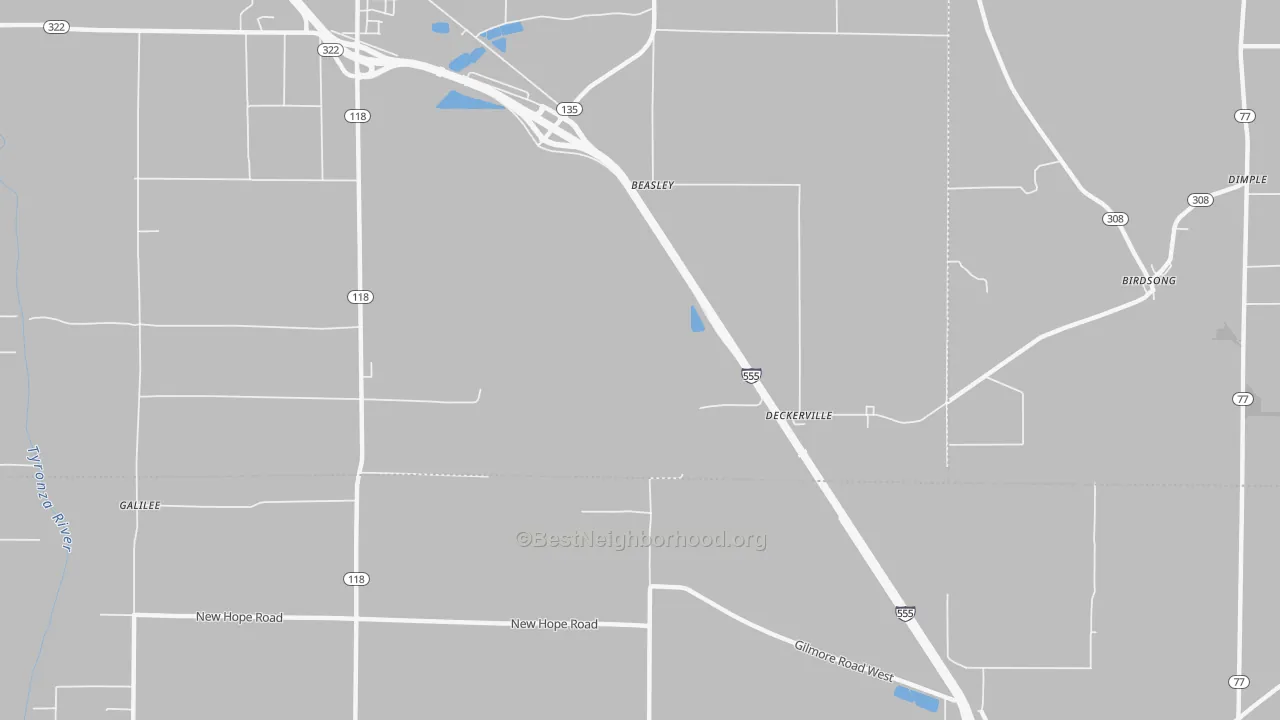 Transit Grade map of Deckerville, AR