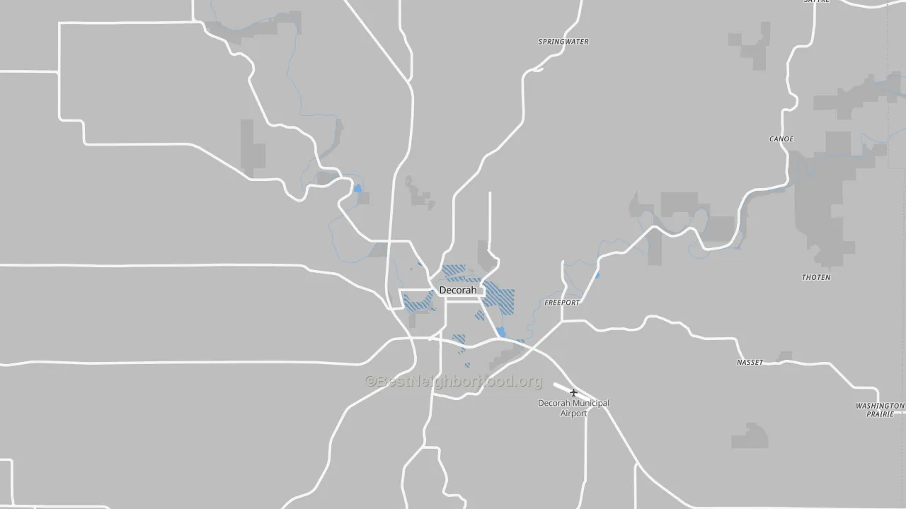 Transit Grade map of Decorah, IA