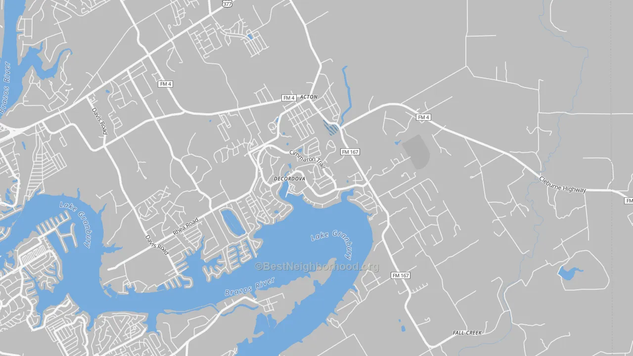 Transit Grade map of DeCordova, TX