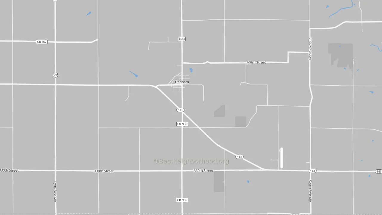 Transit Grade map of Dedham, IA