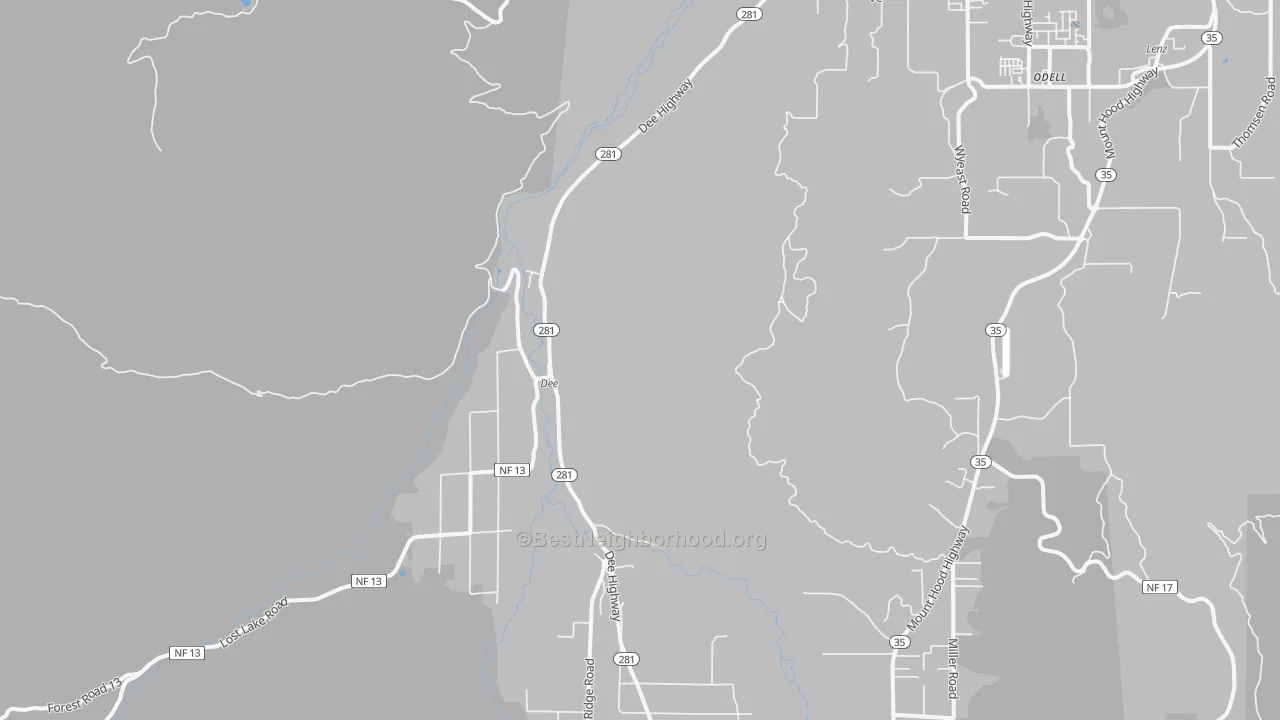 Transit Grade map of Dee, OR