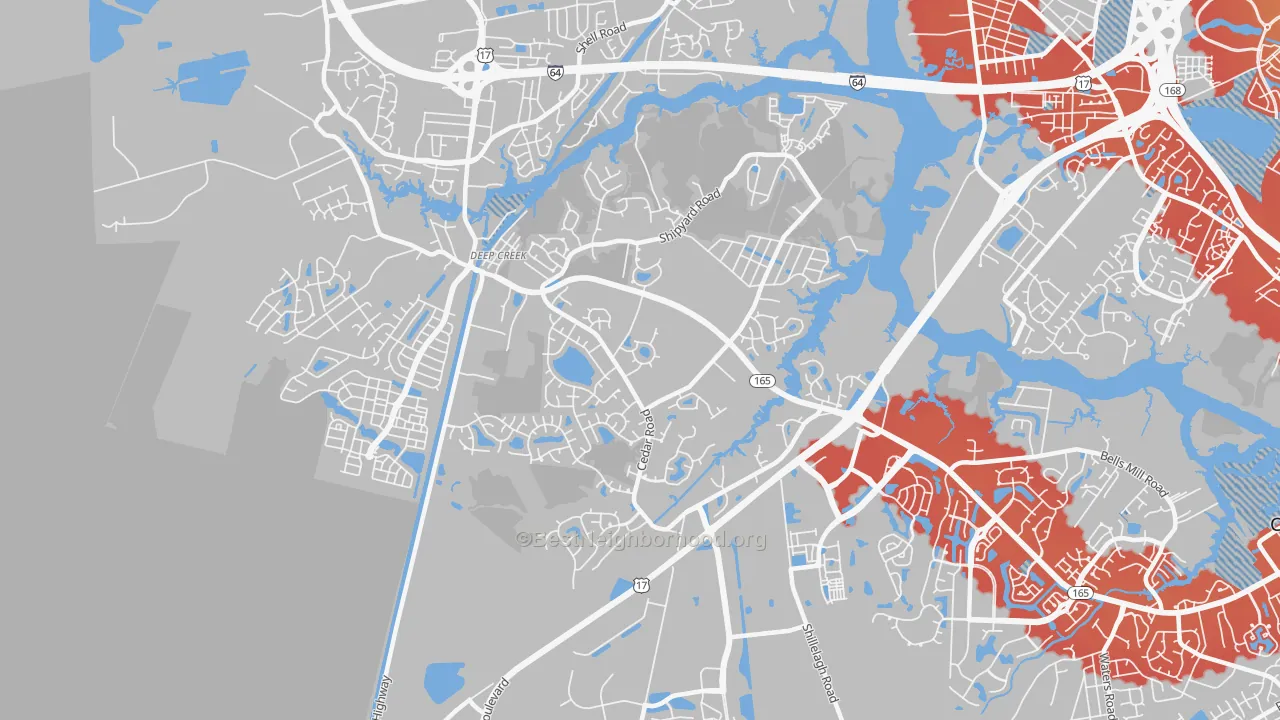 Transit Grade map of Deep Creek South, Chesapeake, VA