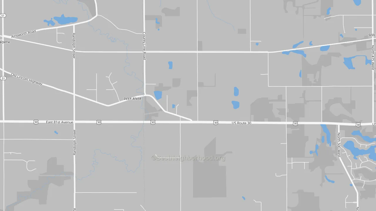 Transit Grade map of Deep River, IN