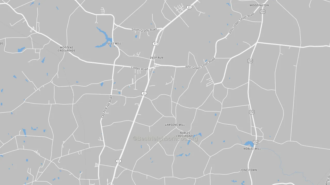 Transit Grade map of Deep Run, NC
