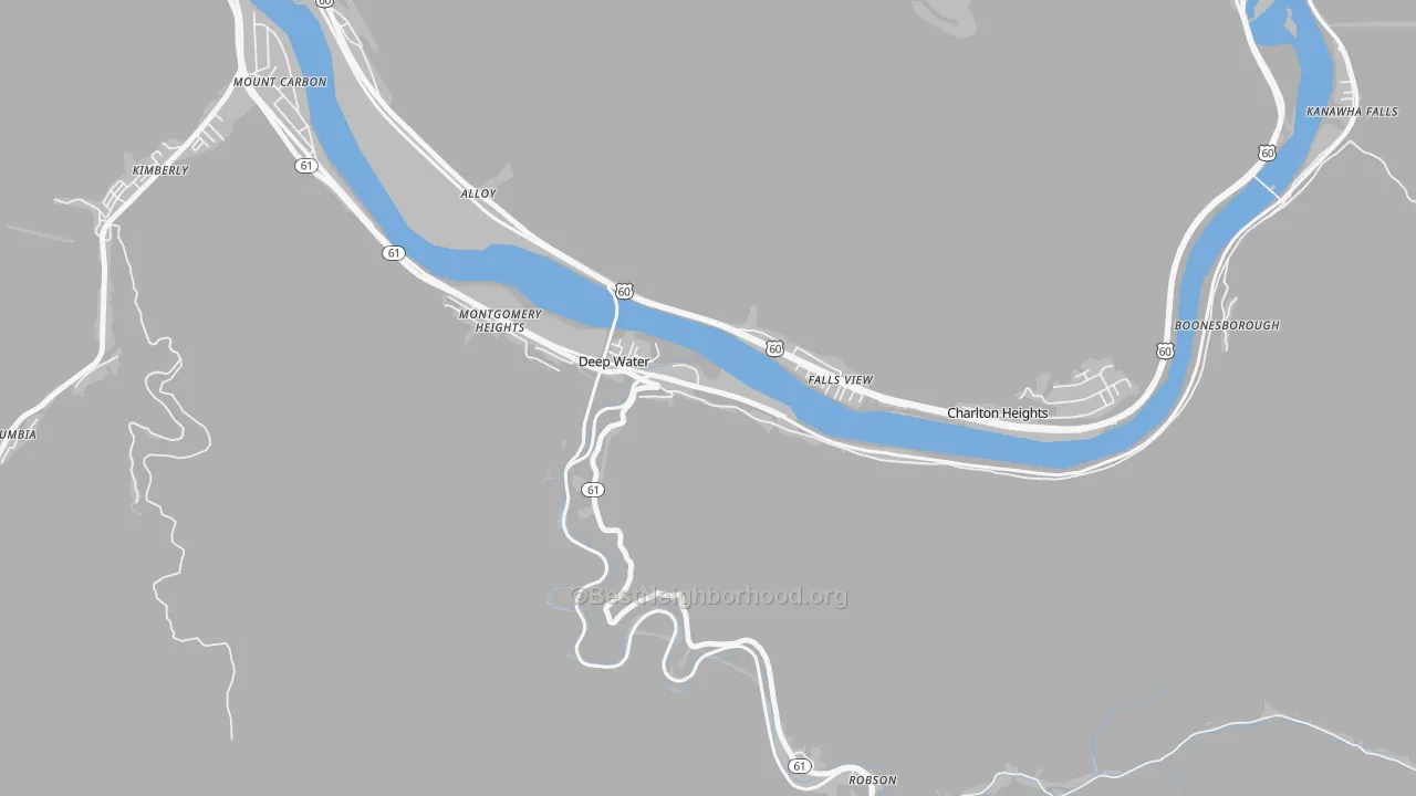 Transit Grade map of Deep Water, WV