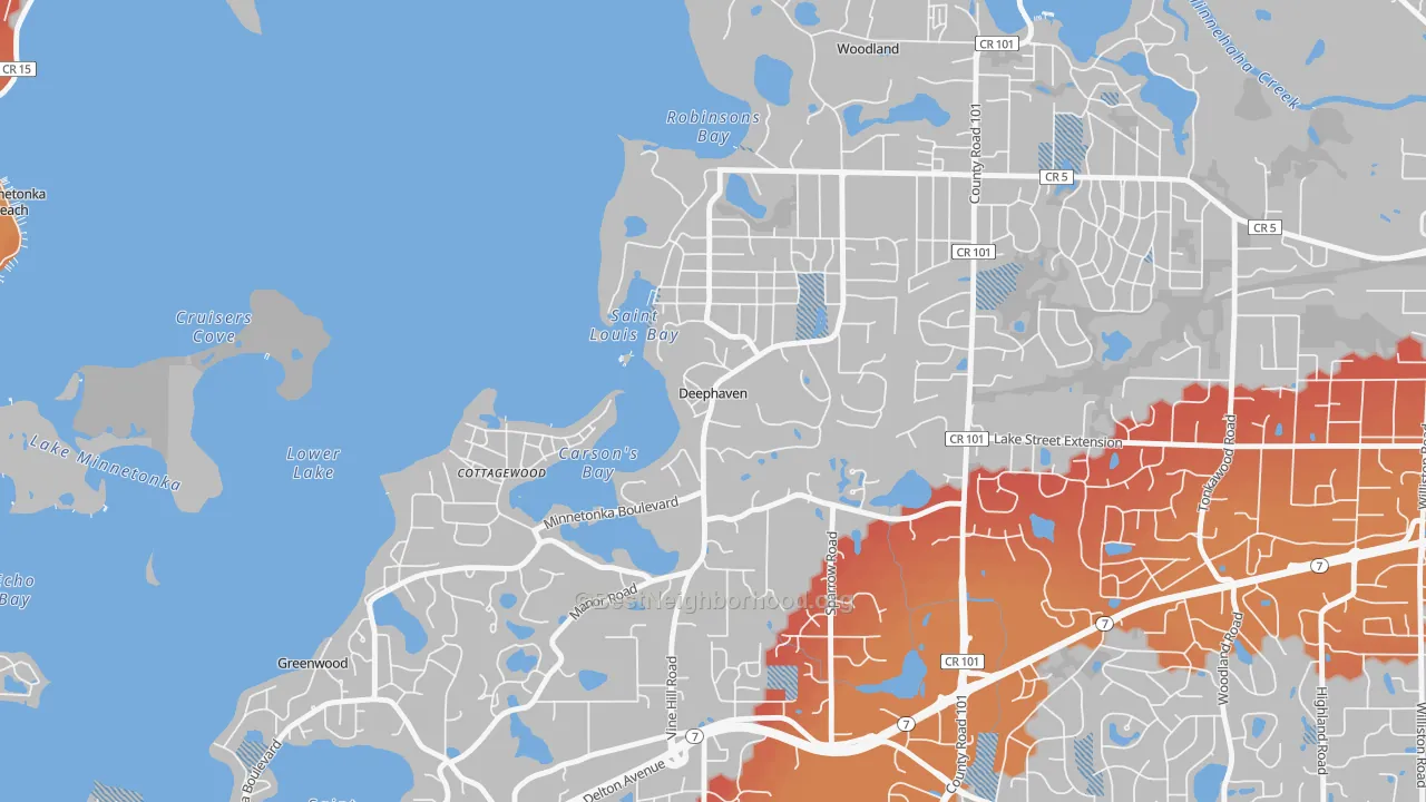 Transit Grade map of Deephaven, MN