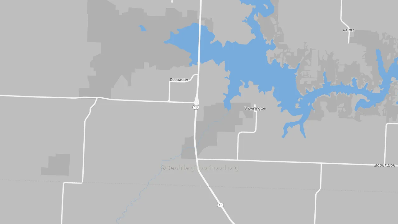 Transit Grade map of Deepwater, MO
