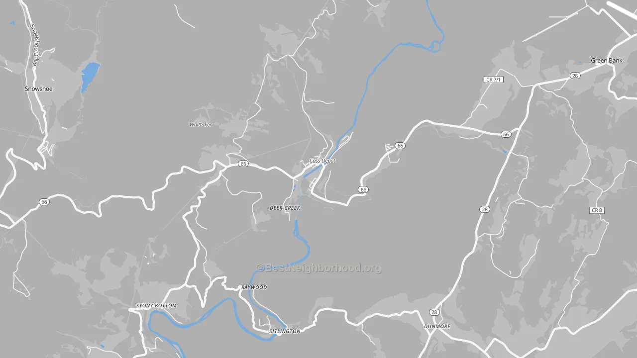 Transit Grade map of Deer Creek, WV