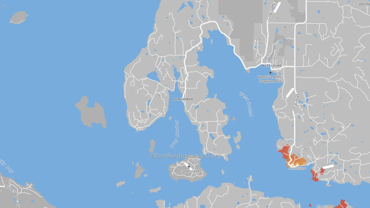 Transit Grade map of Deer Harbor, WA