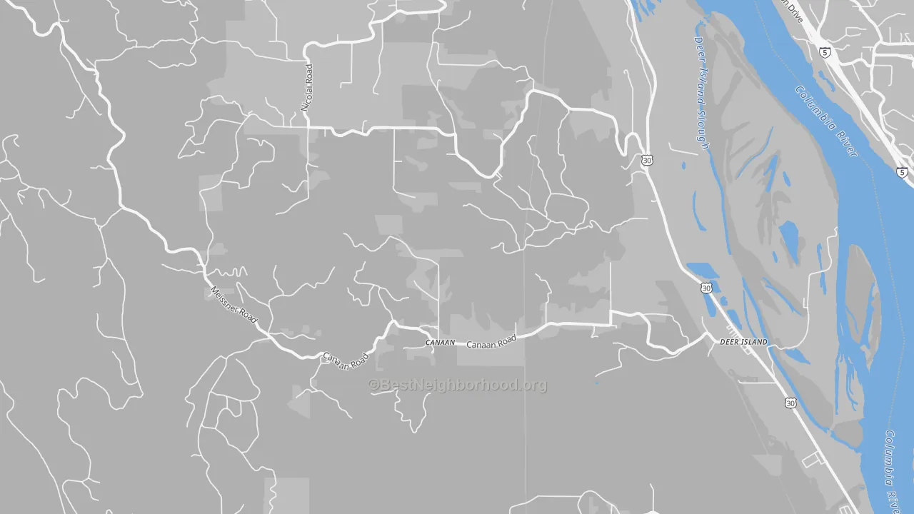 Transit Grade map of Deer Island, OR