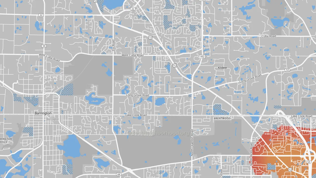 Transit Grade map of Deer Park, IL