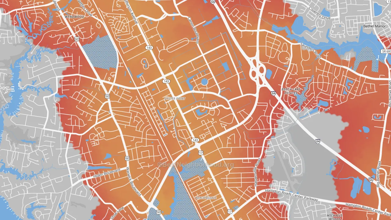 Transit Grade map of Deer Park, Newport News, VA