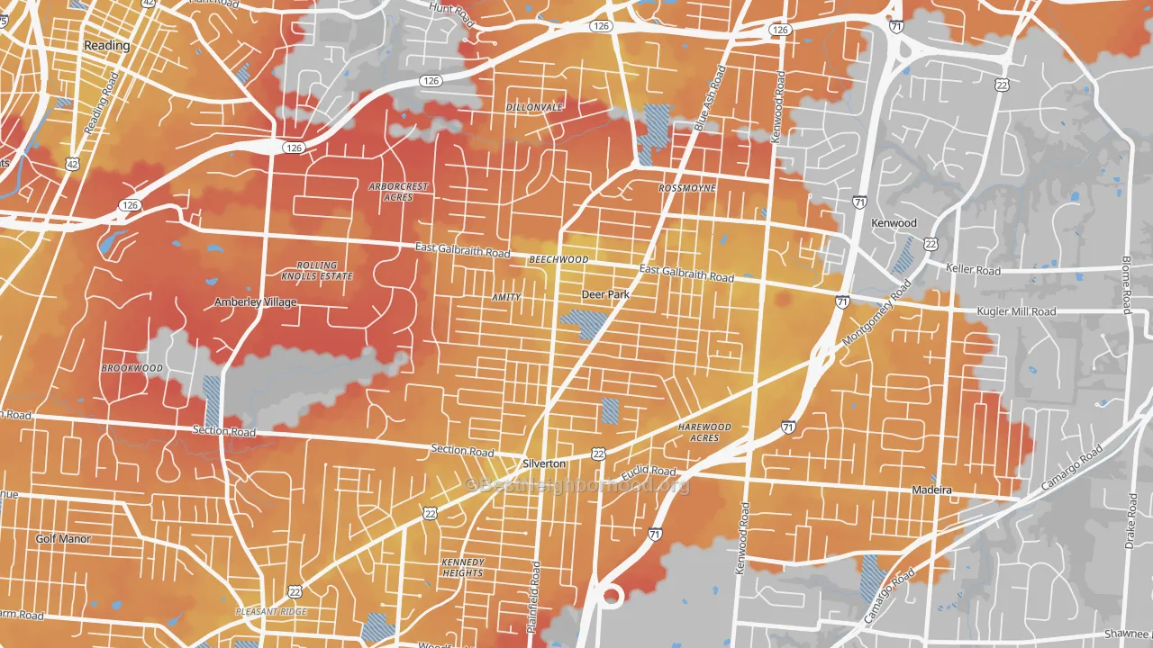 Transit Grade map of Deer Park, OH