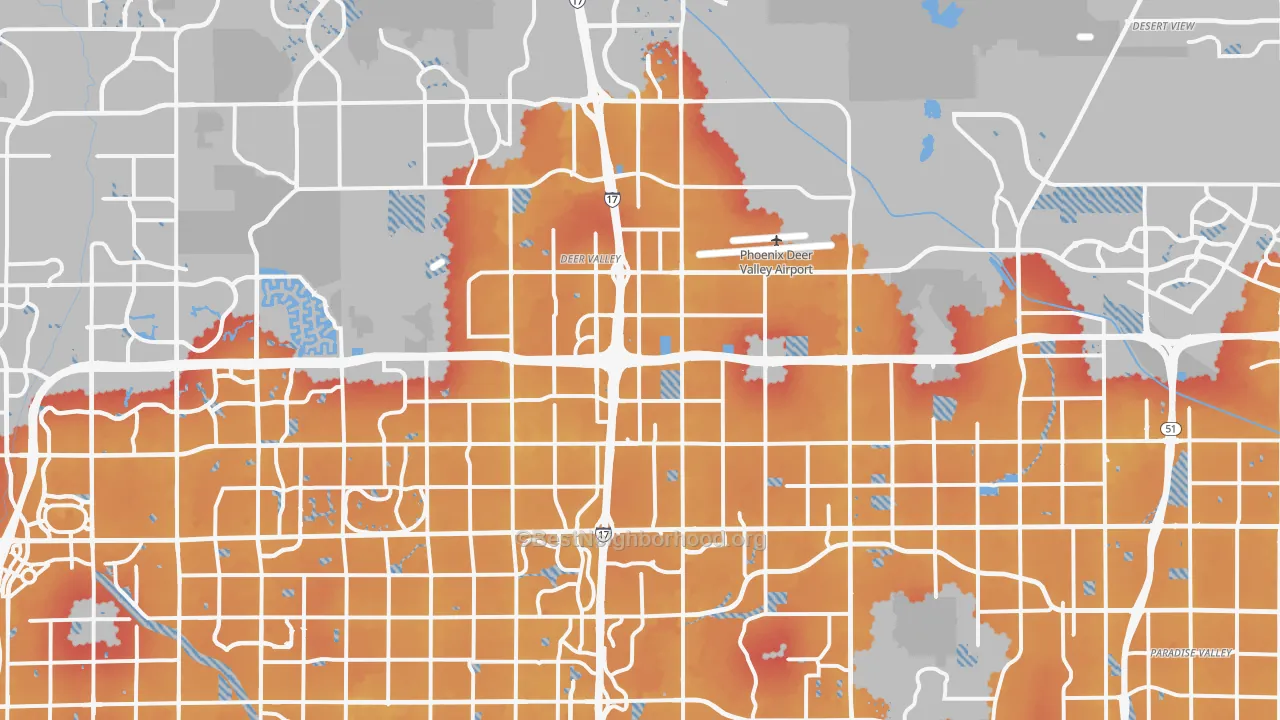 Transit Grade map of Deer Valley, Phoenix, AZ