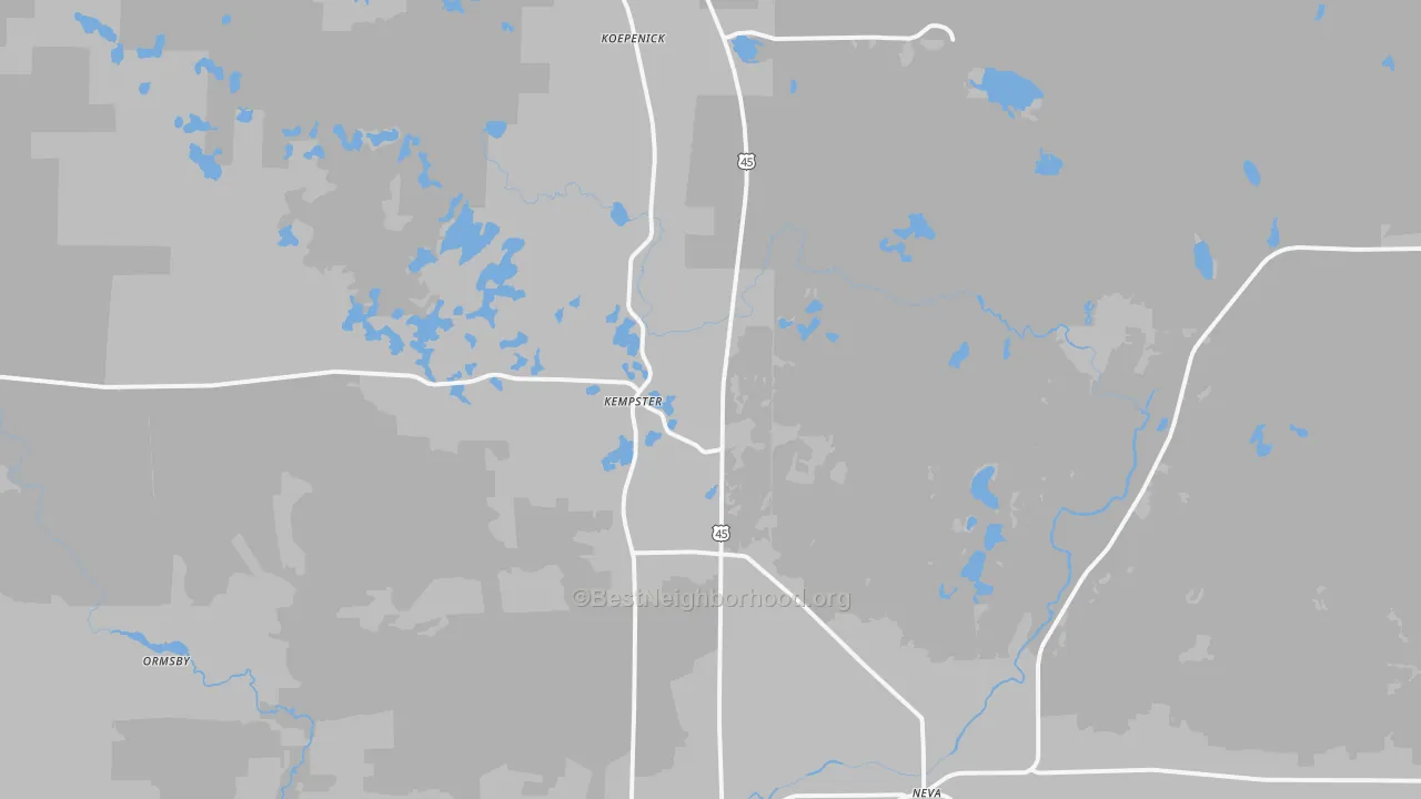 Transit Grade map of Deerbrook, WI