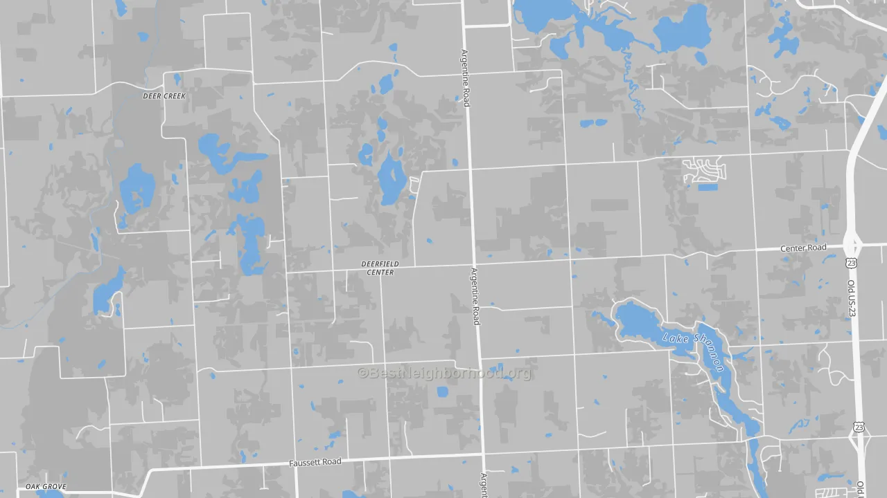 Transit Grade map of Deerfield Center, MI