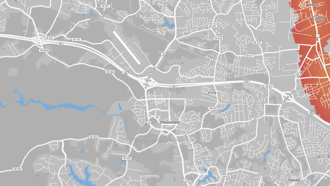 Transit Grade map of Deerfield Estates, VA