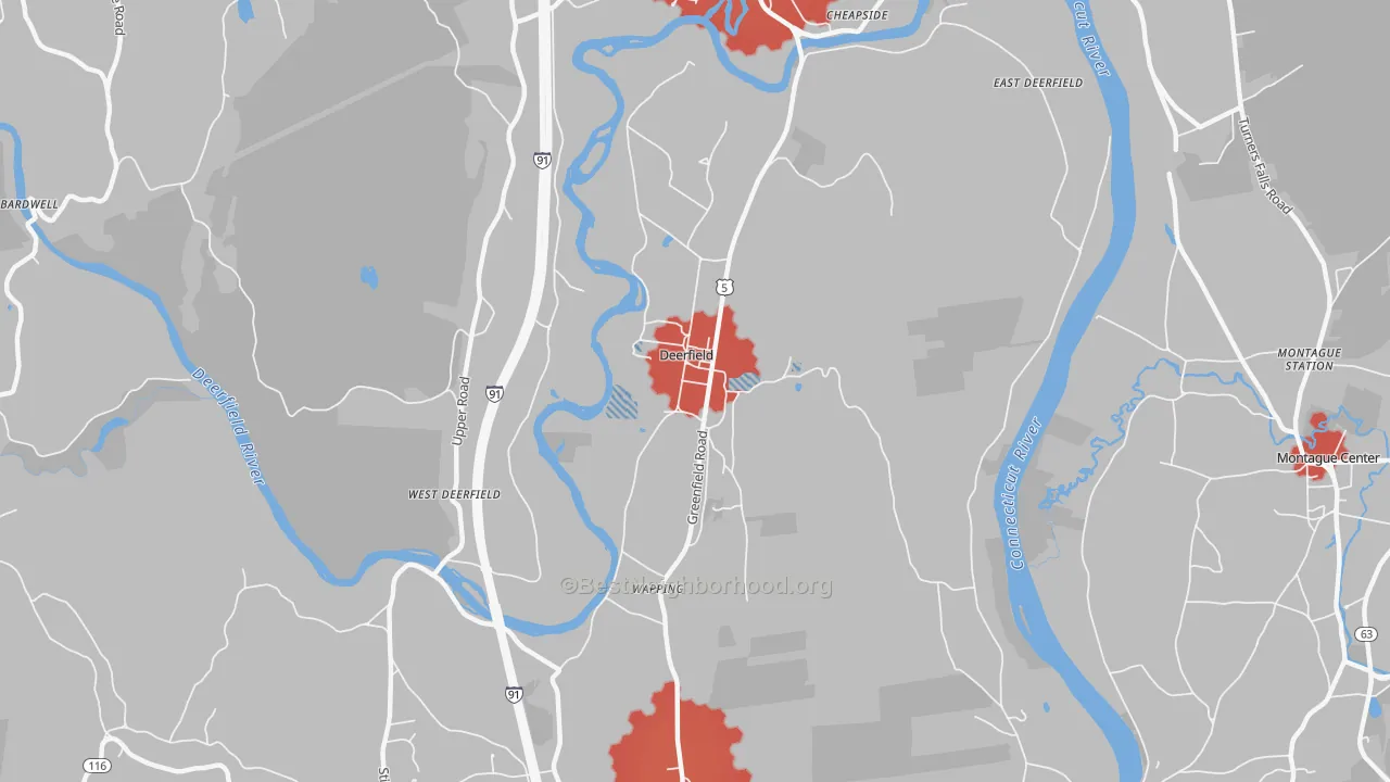 Transit Grade map of Deerfield, MA